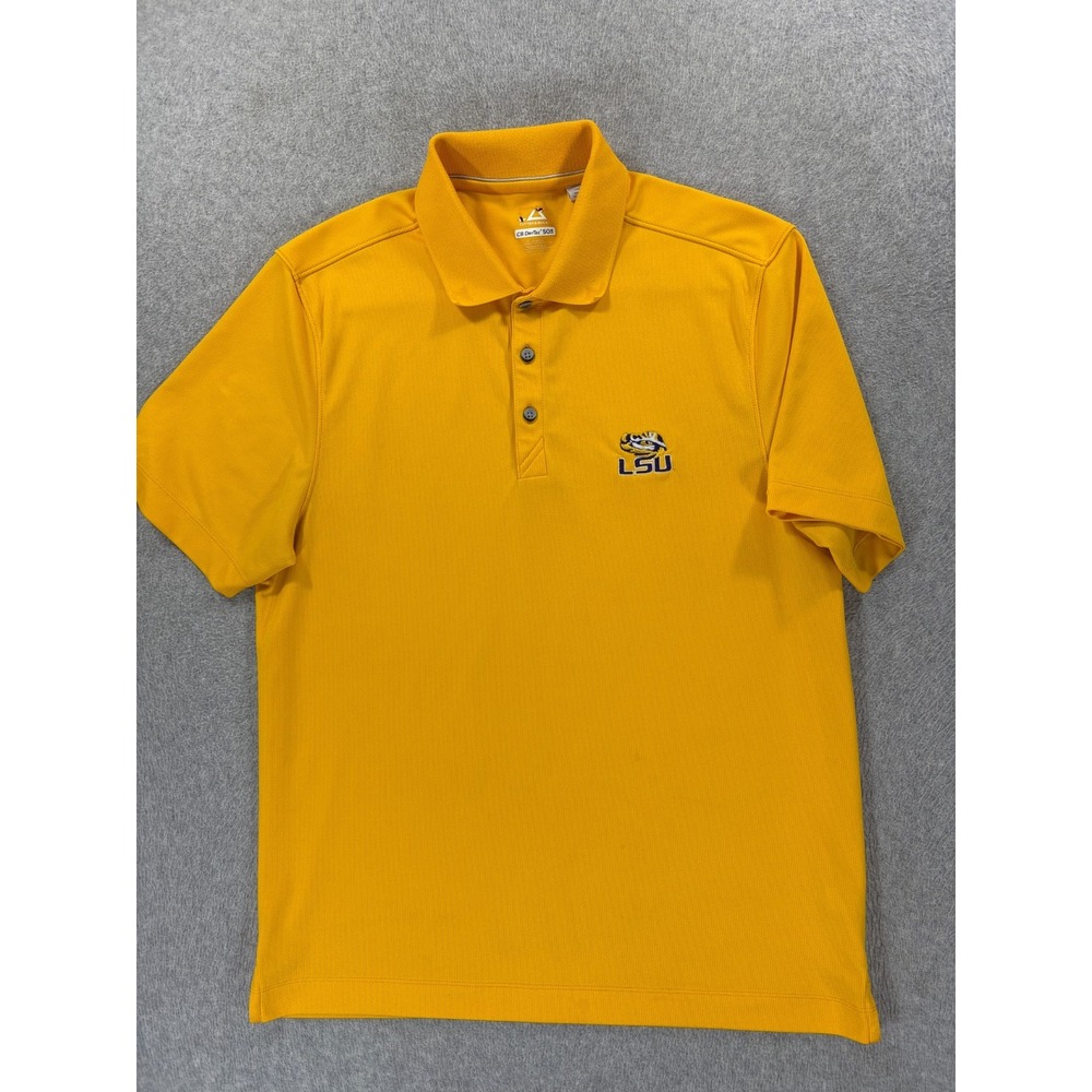 LSU Tigers Stitched Logo Campus‎ Short Sleeve Polo Shirt (Men's Medium) Yellow
